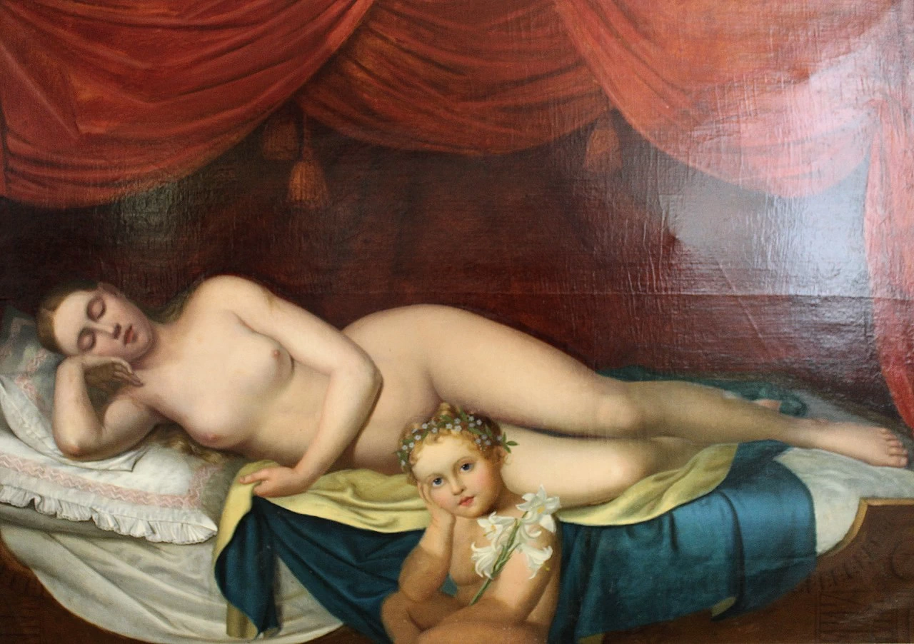 Madre svedese che dorme serenamente